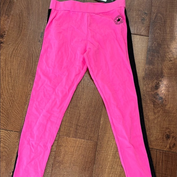 NWT converse girls youth leggings pink black sparkly extra large XL 13-14 years - Picture 1 of 5